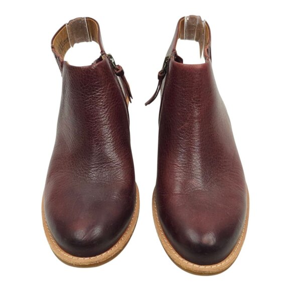 Sofft Arabia Slingback Bootie Women 6M Port Leather Maroon Side Zip Stacked Heel - Picture 9 of 16